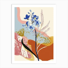 Colourful Flower Illustration Forget Me Not 4 Art Print