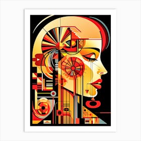 Abstract Illustration Of A Woman And The Cosmos 14 Art Print