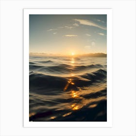 Sunset Over The Ocean -Reimagined Art Print