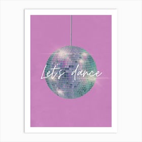 Pink Let's Dance Disco Ball Art Print