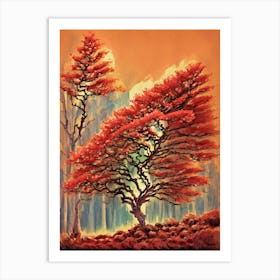 Red Tree Art Print