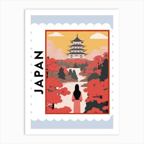 Japan Travel Stamp Poster Art Print