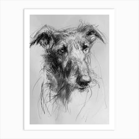  Redbone Dog Charcoal Line 4 Art Print