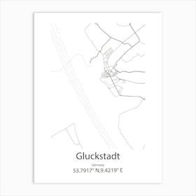 Gluckstadt,Germany Minimalist Map Art Print