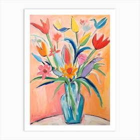 Flower Painting Fauvist Style Bird Of Paradise 1 Art Print