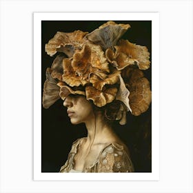 Mushroom woman portrait Art Print