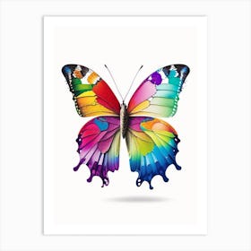 Butterfly On Rainbow Decoupage 2 Art Print
