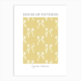 Yellow Coquette Bows 2 Pattern Poster Art Print
