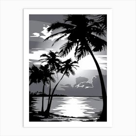 Sunset At The Beach Vector Art Print