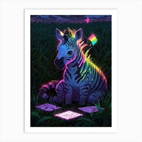 Rainbow Zebra 2 Art Print