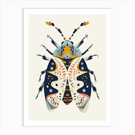 Colourful Insect Illustration June Bug 12 Art Print