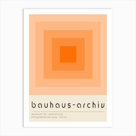 Orange Gradient Squares Bauhaus Art Print