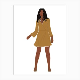 Woman In A Yellow Dress Art Print