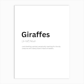 Giraffes Definition Meaning Art Print