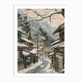 Nozawa Onsen Japan 1 Retro Illustration Art Print