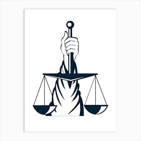 Justice Scales Vector Illustration Art Print