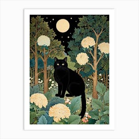 William Morris Black Cat In The Forest 25 Art Print