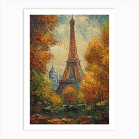 Eiffel Tower Paris France Paul Signac Style 20 Art Print