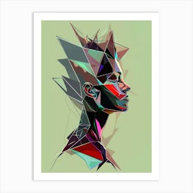 White, modern, portrait of a woman, "Indignant Feeling" Art Print