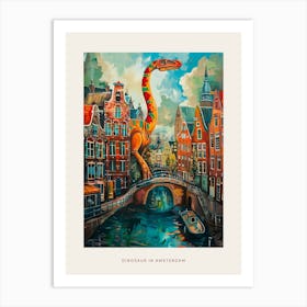 Dinosaur In The Canals Of Amsterdam 3 Poster Art Print