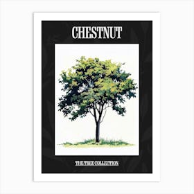 Chestnut Tree Pixel Illustration 4 Poster Art Print
