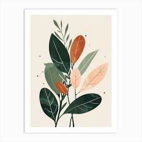 Chinese Evergreen Plant Minimalist Illustration 3 Art Print