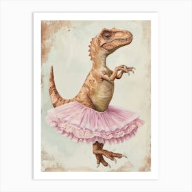 Dinosaur Lizard In A Tutu 4 Art Print
