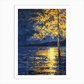 Tree By The Lake 3 Art Print