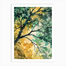 Watercolor Of A Tree Art Print