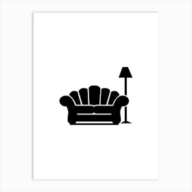 Couch And Lamp print art Art Print