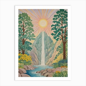 Pastel Waterfall Art Print