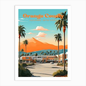 Orange County California United States OC Travel Art Illustration Art Print