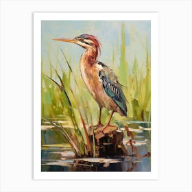 Bird Painting Green Heron 2 Art Print