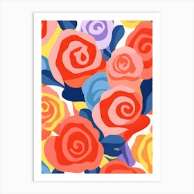 Roses Seamless Pattern Art Print