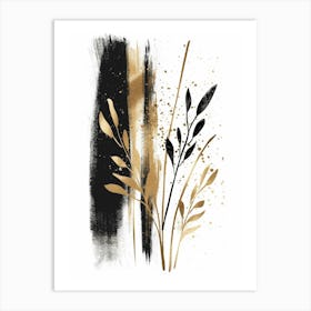 Gold And Black Abstract Painting 8 Art Print