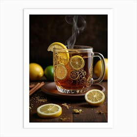 Hot Tea With Lemon And Cinnamon Art Print