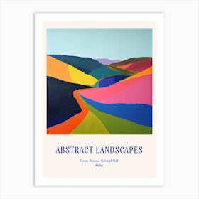 Colourful Abstract Brecon Beacons National Park Wales 1 Poster Blue Art Print