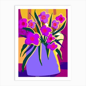 Purple Flowers Pop Art Print