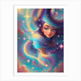 Girl In Space 2 Art Print