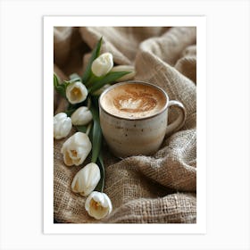 Coffee And Tulips 2 Art Print