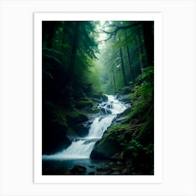 Waterfall In The Forest 4 Art Print