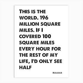 Malcolm In The Middle, Quote, Malcolm, This Is The World, Wall Art, Wall Print, Print, Art Print