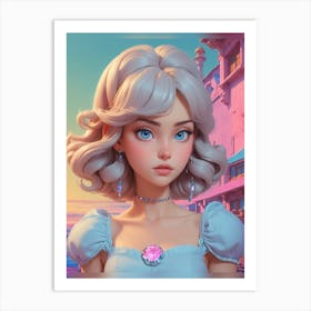 Girl With Blue Eyes Art Print