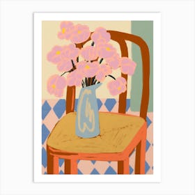 Pink Flowers In A Vase 3 Art Print