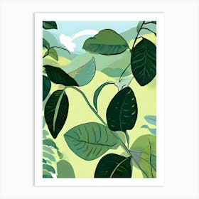 Illustration Of A Tropical Landscape Art Print