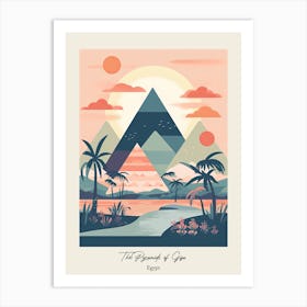 The Pyramids Of Giza   Egypt   Cute Botanical Illustration Travel 1 Poster Art Print