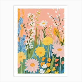 Wild Flowers Gouache Painting Art Print