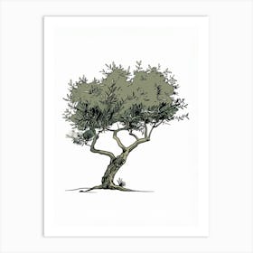 Olive Tree Pixel Illustration 3 Art Print