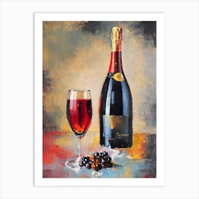New Zealand Sparkling Wine 1 Oil Painting Cocktail Poster Art Print