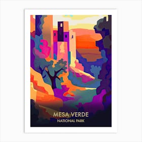 Mesa Verde National Park Travel Poster Matisse Style 3 Art Print